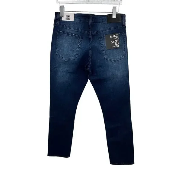 Ike Behar jeans men's size 32/30 slim straight blue denim medium wash NEW